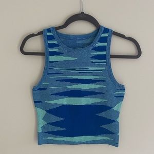 Never worn! Knit blue and teal crop top